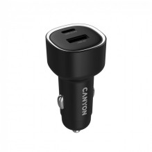 CANYON car charger OnDrive 48 PD 48W USB-A+USB-C Black