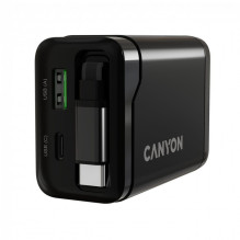 CANYON charger OnCharge 65RC Build-In Cable USB-C 65W 1xPD 1xQC EU Black