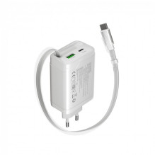 CANYON charger OnCharge 65RC Build-In Cable USB-C 65W 1xPD 1xQC EU White