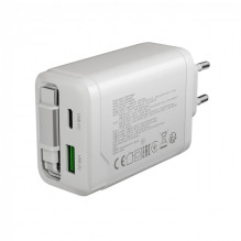 CANYON charger OnCharge 65RC Build-In Cable USB-C 65W 1xPD 1xQC EU White
