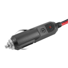 Right car lighter plug with LED and safety diode