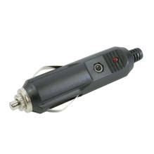 Right car lighter plug with LED and safety diode