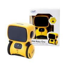 PNI Robo One interactive intelligent robot, voice control, touch buttons, yellow