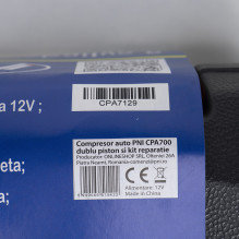 Compressor PNI CPA700 double piston and tire repair kit, 12V, 25A Compressor PNI CPA700 double piston and tire repair kit, 12V, 25A