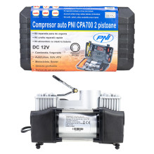 Compressor PNI CPA700 double piston and tire repair kit, 12V, 25A Compressor PNI CPA700 double piston and tire repair kit, 12V, 25A