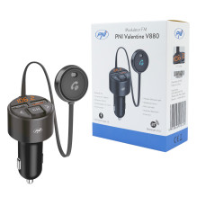 FM PNI Valentine V880 modulator with microphone, Bluetooth 5.0, MP3 player, FM transmitter, dual USB port, fast charging FM PNI Valentine V880 modulator with microphone, Bluetooth 5.0, MP3 player, FM transmitter, dual USB port, fast charging