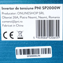 PNI SP2000W voltage inverter with pure sinusoid, 12V power supply