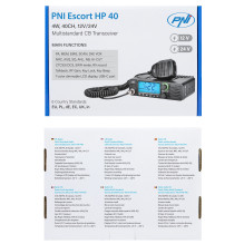 CB radio station PNI Escort HP 40, multistandard, 4W, AM, FM, 12V, ASQ, RF Gain 12 - 24 V CB radio station PNI Escort HP 40, multistandard, 4W, AM, FM, 12V, ASQ, RF Gain 12 - 24 V