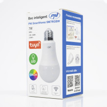 PNI SmartHome SM7RGBW LED light bulb 7W adjustable RGBW light, programmable WiFi, internet control, Tuya Smart App, Amaz