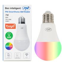 PNI SmartHome SM7RGBW LED light bulb 7W adjustable RGBW light, programmable WiFi, internet control, Tuya Smart App, Amaz