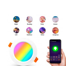 Smart LED spotlight PNI SafeHome PT58RC WiFi, recessed, ceiling, RGBW, 7W, 600 lm, light / color adjustable via internet