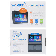 PNI L710 PRO GPS navigation system with sun visor, 7 inch, 800 MHz, 256MB DDR, 16GB internal memory, FM transmitter, wit PNI L710 PRO GPS navigation system with sun visor, 7 inch, 800 MHz, 256MB DDR, 16GB internal memory, FM transmitter, wit