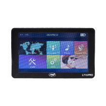 PNI L710 PRO GPS navigation system with sun visor, 7 inch, 800 MHz, 256MB DDR, 16GB internal memory, FM transmitter, wit PNI L710 PRO GPS navigation system with sun visor, 7 inch, 800 MHz, 256MB DDR, 16GB internal memory, FM transmitter, wit