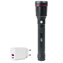 PNI Adventure F420 aluminum flashlight package with LED 10W, 1000lm, up to 420m, with 2 batteries included, 8000 mAh typ PNI Adventure F420 aluminum flashlight package with LED 10W, 1000lm, up to 420m, with 2 batteries included, 8000 mAh typ