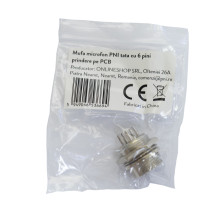 Male PNI microphone jack with 6 pins, PCB mount