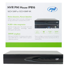 NVR PNI House IP816 with 16 channels IP 5MP or 10 channels 8MP 4K