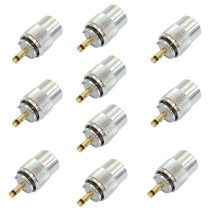 Set of 10 bc PNI PL259 plug for RG213 cable 9mm golden central pin
