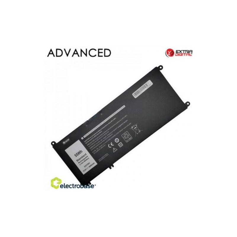 Computer battery DELL 33YDH, 55Wh, Inspiron, Latitude, Vostro, G3, G5, G7