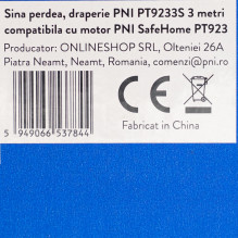 Curtain rail, drapery PNI PT9233S length 3m, compatible with smart motor PNI SafeHome PT923