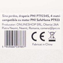 Curtain rail, drapery PNI PT9234S length 4m, compatible with smart motor PNI SafeHome PT923