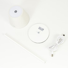PNI LT04W table lamp with LED 2.5W, battery 1200 mAh, charging via USB-C, 150 lumens, warm white light 3000K, color Whit PNI LT04W table lamp with LED 2.5W, battery 1200 mAh, charging via USB-C, 150 lumens, warm white light 3000K, color Whit