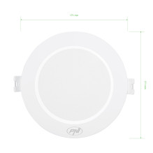 LED spotlight PNI D-Light CL2512 12W, recessed, round 17 cm, 4200K, 230V power supply, 1320 lm, neutral white