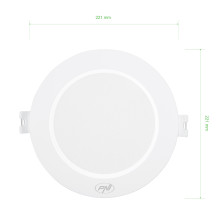 LED spotlight PNI D-Light CL2518 18W, recessed, round 22 cm, 6400K, 230V power supply, 1980 lm, cold white