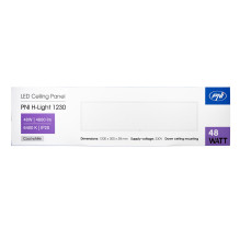 PNI H-Light 1230 48W LED panel, 1200x300mm, 4800lm, 6400K, indoor, recessed, cool white