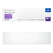 PNI H-Light 1230 48W LED panel, 1200x300mm, 4800lm, 6400K, indoor, recessed, cool white