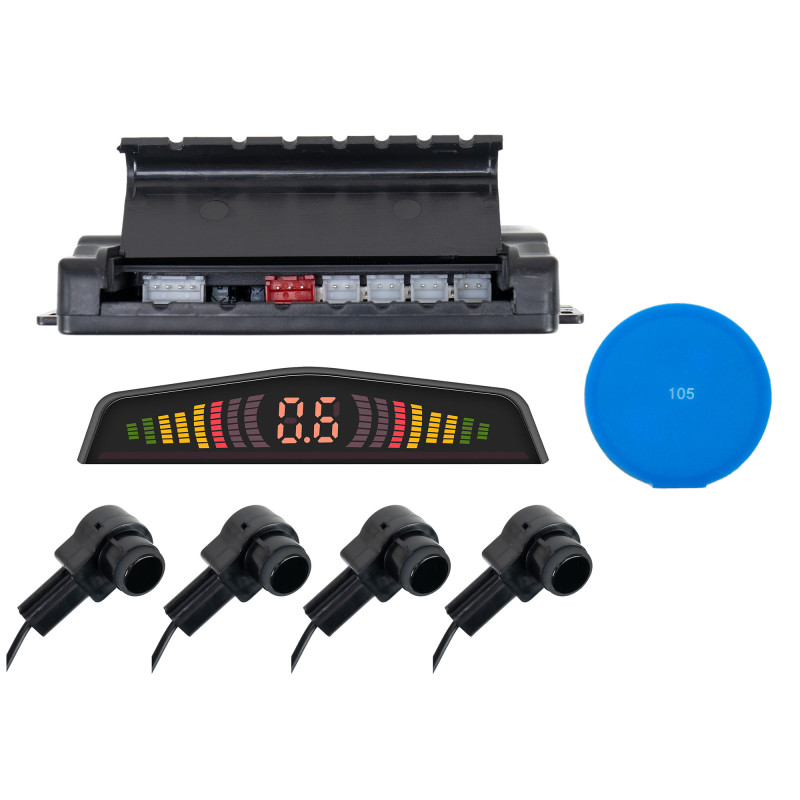 PNI Escort P16 A car parking sensor package with 4 16mm OEM type receivers + Sticky Pad Blue