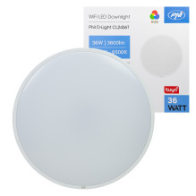 PNI D-Light CL2436T Wi-Fi LED ceiling light, RGBW, 36W, dimmable, round 41 cm, 3000K-6500K, 230V power supply, 3600 lm, 