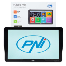 PNI L910 PRO GPS navigation system with sun visor, 9 inch, 800 MHz, 512MB DDR, 16GB internal memory, FM transmitter, bla