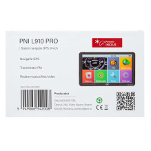 PNI L910 PRO GPS navigation system with sun visor, 9 inch, 800 MHz, 512MB DDR, 16GB internal memory, FM transmitter, bla
