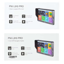 PNI L910 PRO GPS navigation system with sun visor, 9 inch, 800 MHz, 512MB DDR, 16GB internal memory, FM transmitter, bla