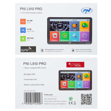 PNI L910 PRO GPS navigation system with sun visor, 9 inch, 800 MHz, 512MB DDR, 16GB internal memory, FM transmitter, bla