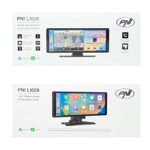 Car monitor PNI L1026 10.26 inch, wireless Carplay, navigation, music, handsfree, bluetooth, FM transmitter