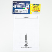 Sirio SUPER 9 CB antenna with butterfly, length 155 cm, 27 - 28.5 MHz, 250W, mount, 4m RG58 cable and PL259 plug include Sirio SUPER 9 CB antenna with butterfly, length 155 cm, 27 - 28.5 MHz, 250W, mount, 4m RG58 cable and PL259 plug include