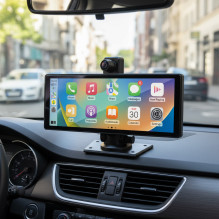 Car monitor with DVR PNI D1026 10.26 inch DVR, wireless Carplay, navigation, music, handsfree, bluetooth, FM transmitter