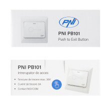 Recessed access switch PNI PB101, NO / COM output contact, max. 36V 3A Recessed access switch PNI PB101, NO / COM output contact, max. 36V 3A