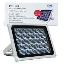 Reflector with infrared LEDs PNI IR30 for cameras and CCTV systems, 30 IR LEDs, distance 80m, IP66