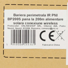 PNI BP200S IR perimeter barrier up to 200m, 3 beams, solar powered, 4000 mAh, wireless connection, black