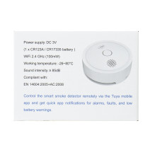 Smoke sensor PNI SafeHouse HS261 with Wi-Fi, control from Tuya Smart application, 3V battery supply, 85dB, sound and vis
