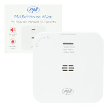 Carbon monoxide (CO) sensor PNI SafeHouse HS281 with Wi-Fi, control from the Tuya Smart app, AA battery power supply, 85
