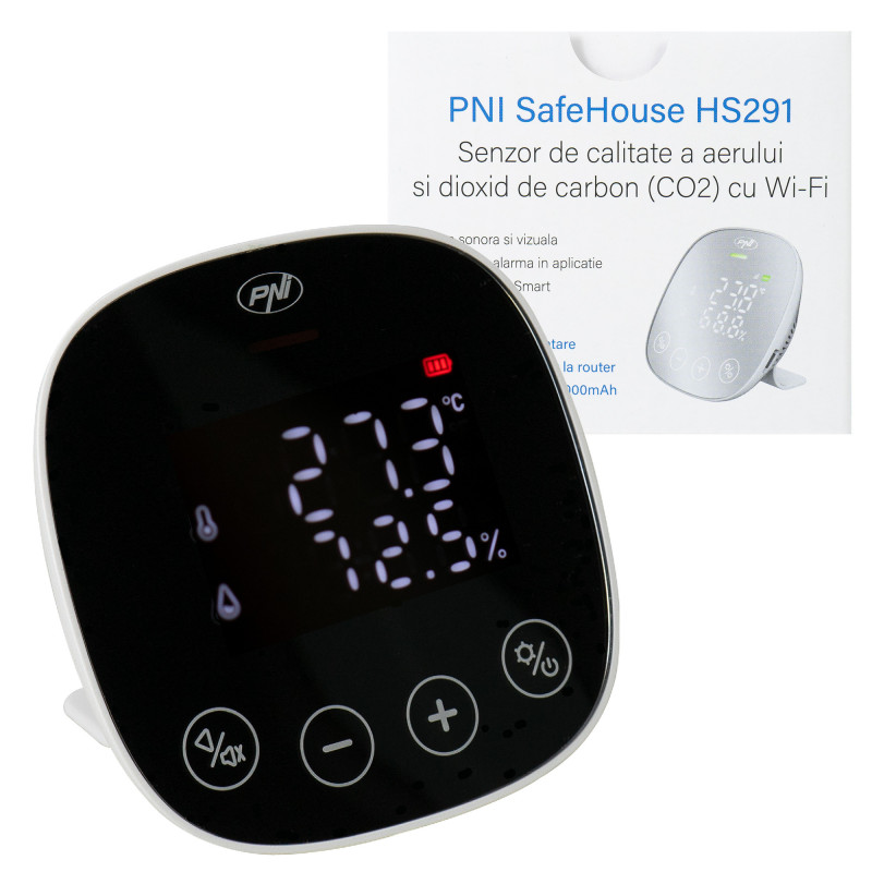 Air quality and carbon dioxide (CO2) sensor PNI SafeHouse HS291 with Wi-Fi, control from the Tuya Smart application, CO2