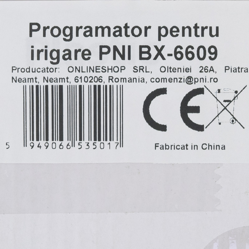 Irrigation programmer PNI BX-6609, LCD display, white