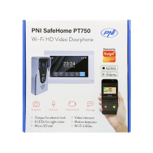 Smart video intercom PNI SafeHome PT750 WiFi, rezolutie Full HD 2MP 1080P, P2P, indoor monitor, dedicated Tuya Smart app