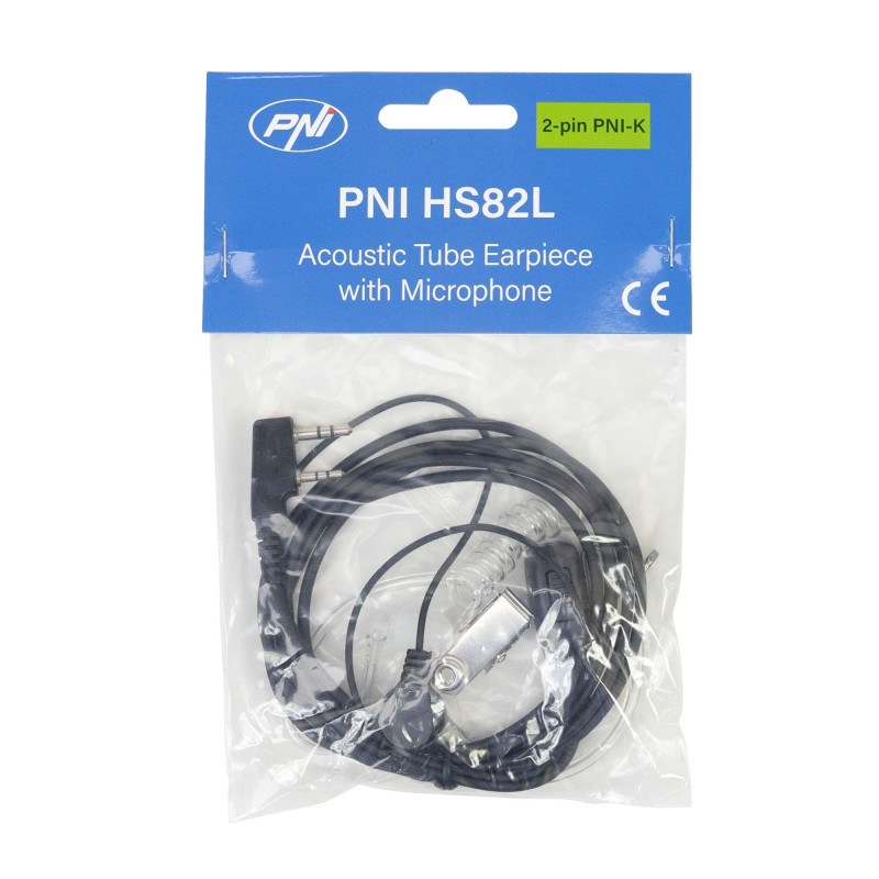 Headset with microphone and acoustic tube PNI HS82L with 2-pin PNI-K plug