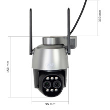 PNI House IP574 video surveillance camera with Wi-Fi, PTZ, dual lens 4MP + 4MP, 10X optical zoom, IP65