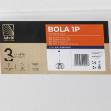 Suspended lighting fixture ADVITI BOLA 1P AD-LD-6221BE27, E27, maximum 60W, black