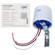 Night / day photosensor PNI FS3000 25A, 3000W, outdoor